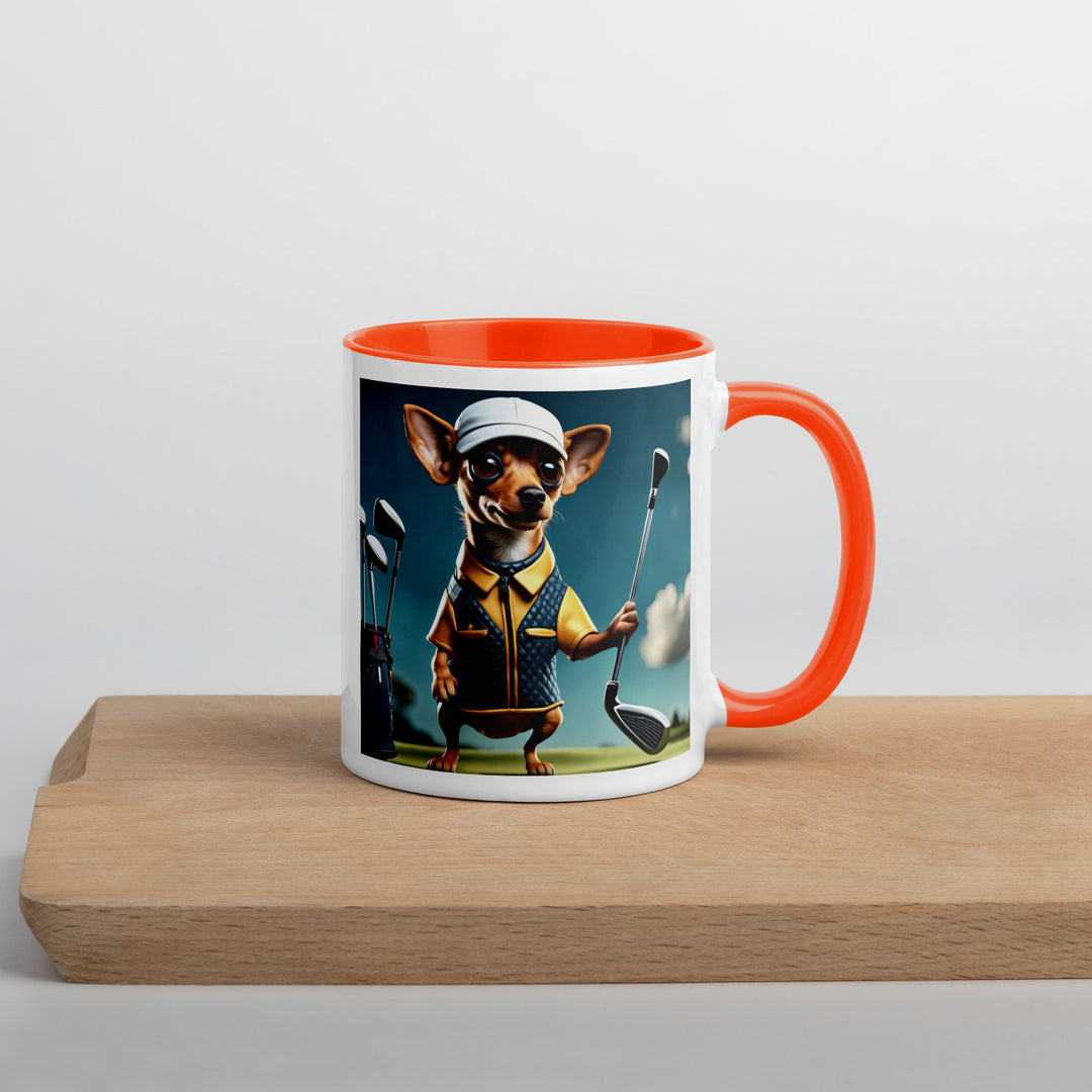 Chiweenie Golfer- Mug with Color Inside v2