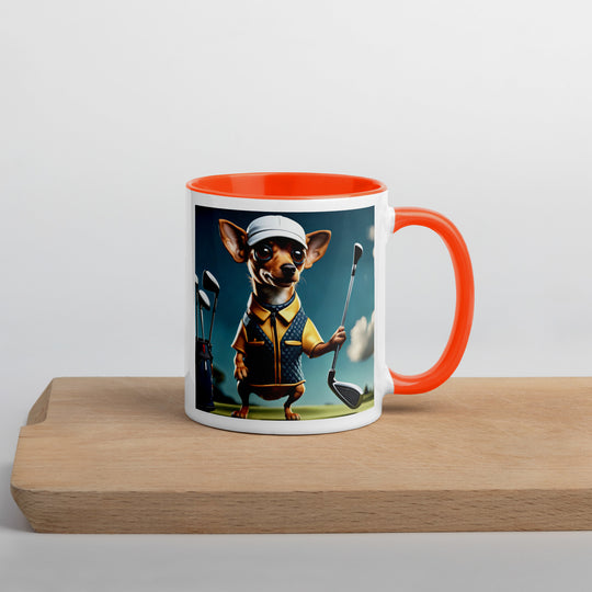 Chiweenie Golfer- Mug with Color Inside v2