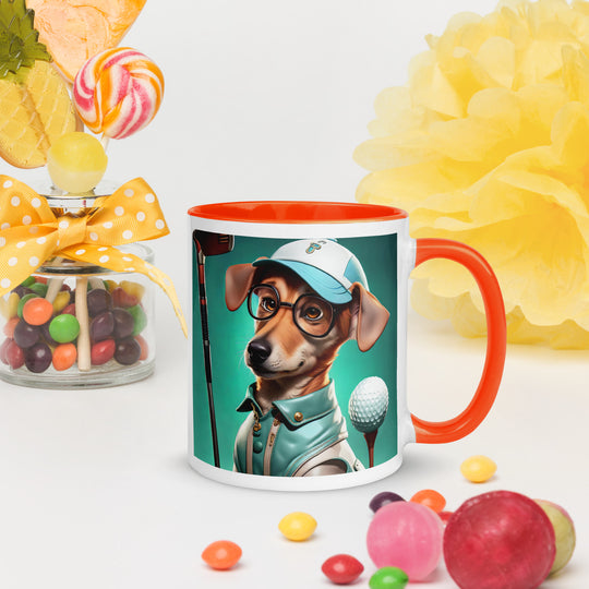 Chiweenie Golfer- Mug with Color Inside v5