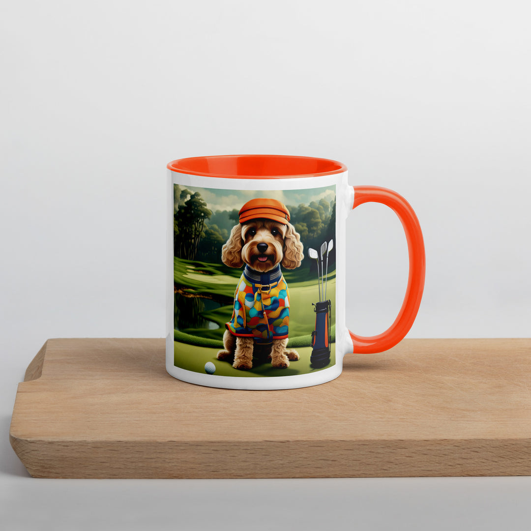 Cockapoo Golfer- Mug with Color Inside v2