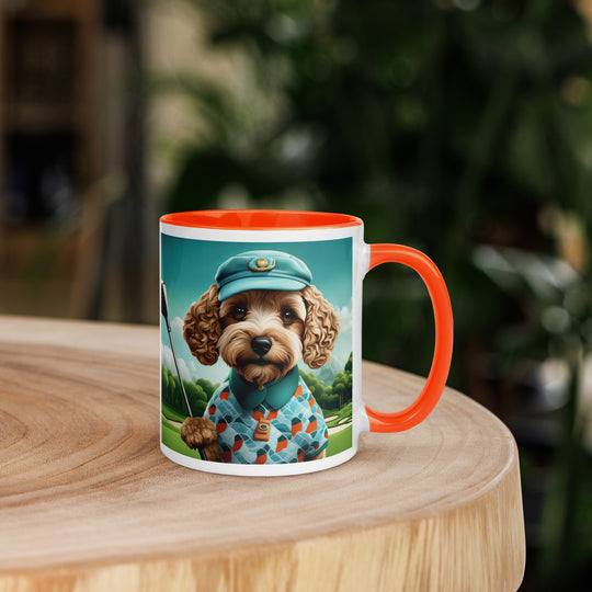 Cockapoo Golfer- Mug with Color Inside v3