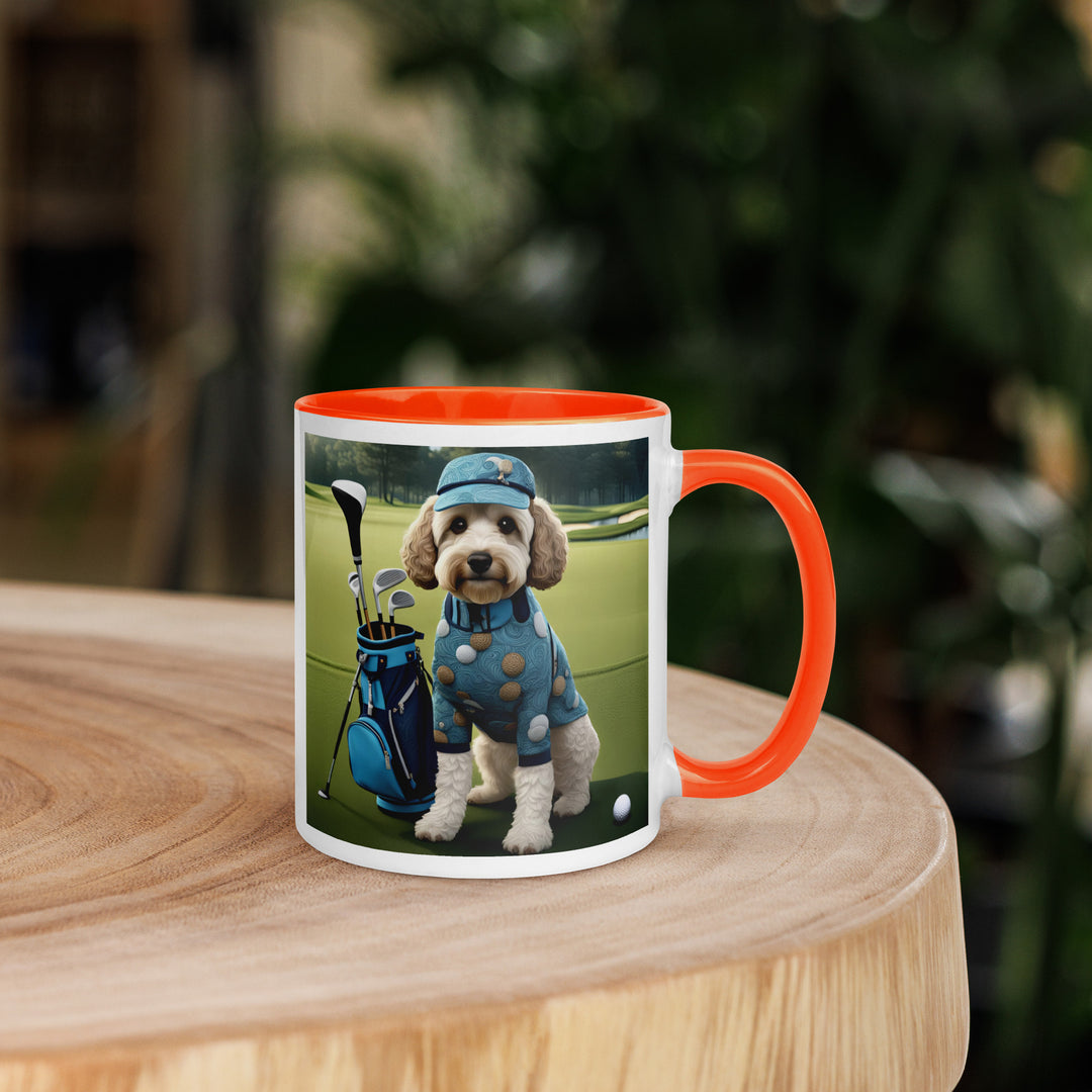 Cockapoo Golfer- Mug with Color Inside v4