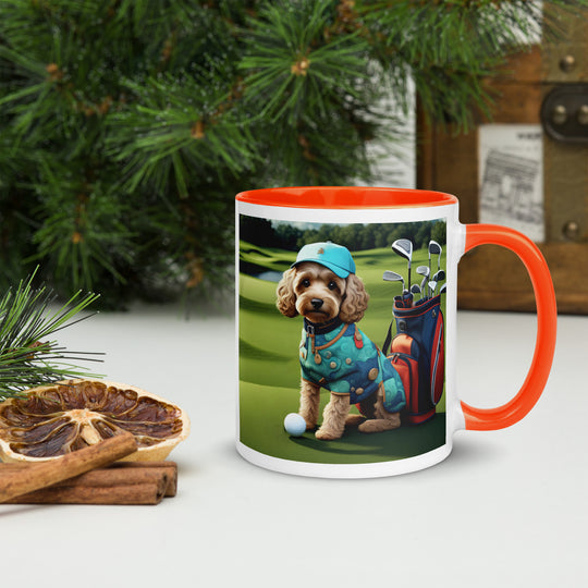 Cockapoo Golfer- Mug with Color Inside v5