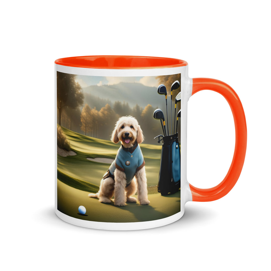 Goldendoodle Golfer- Mug with Color Inside