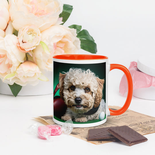 Maltipoo Golfer- Mug with Color Inside v3