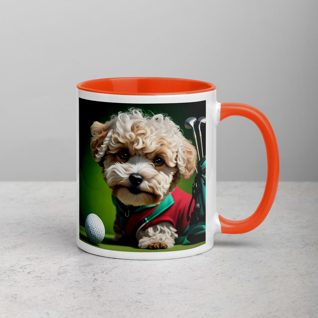 Maltipoo Golfer- Mug with Color Inside v9