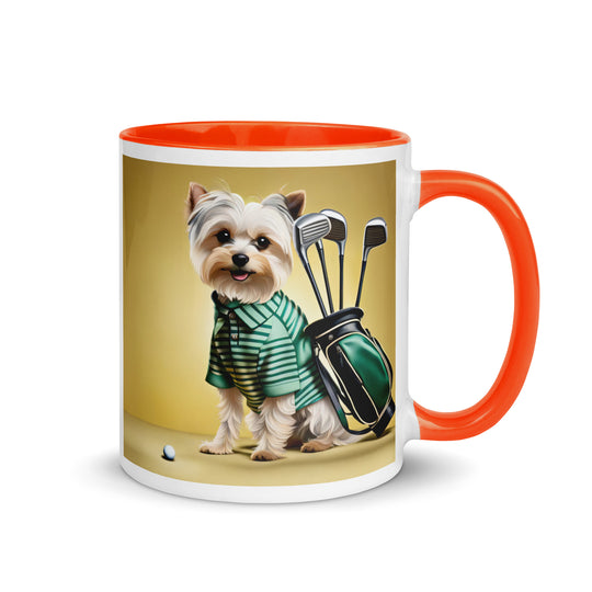 Morkie Golfer- Mug with Color Inside