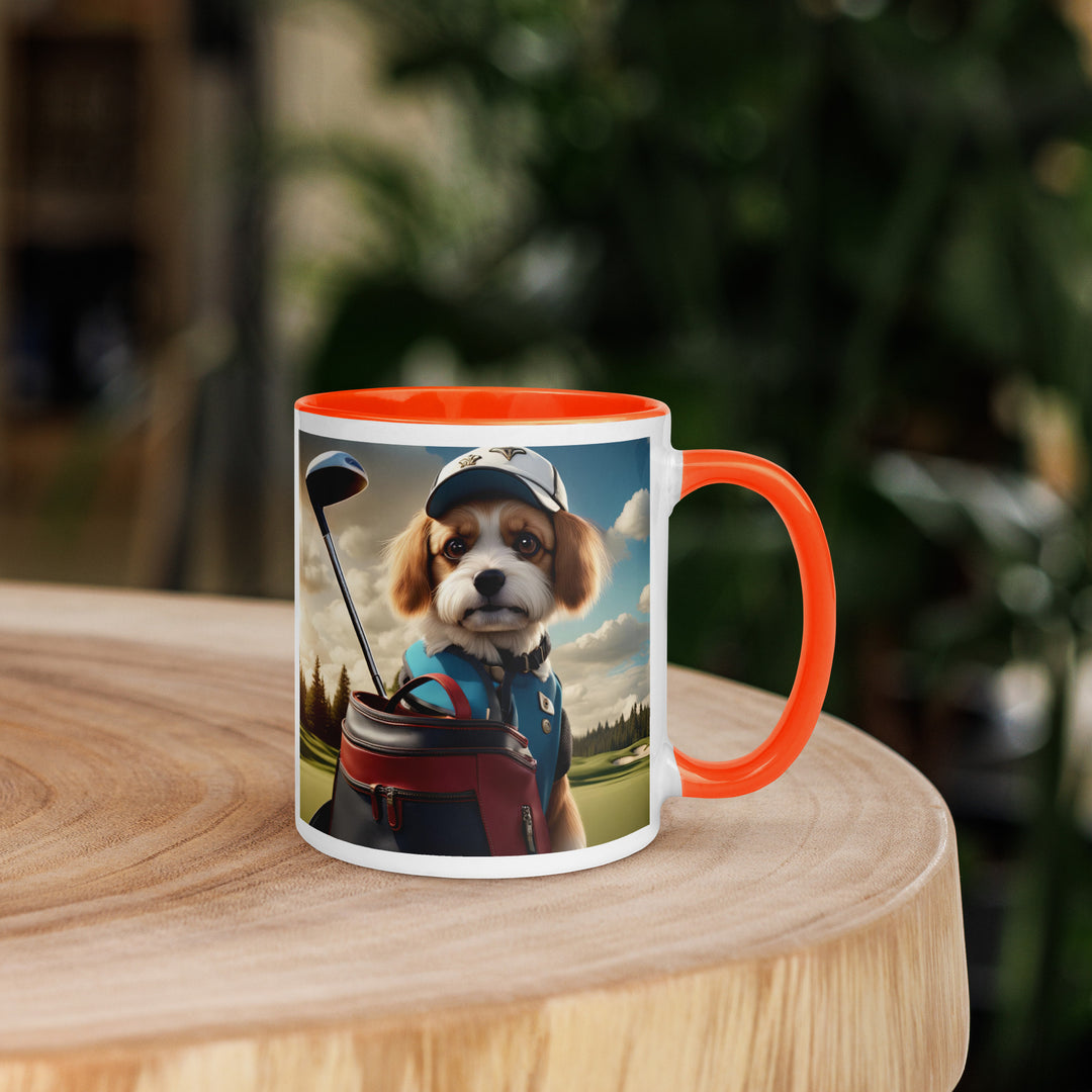 Pekapoo Golfer- Mug with Color Inside v4