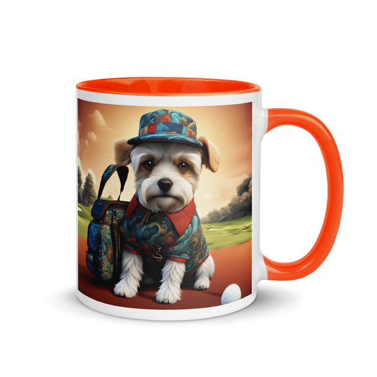 Pekapoo Golfer- Mug with Color Inside v5