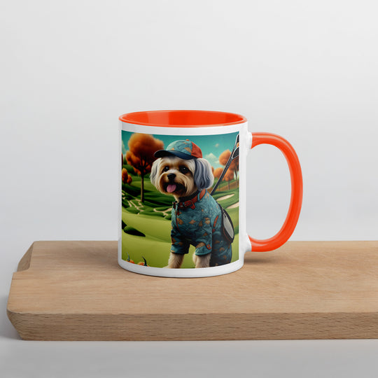 Pekapoo Golfer- Mug with Color Inside v8