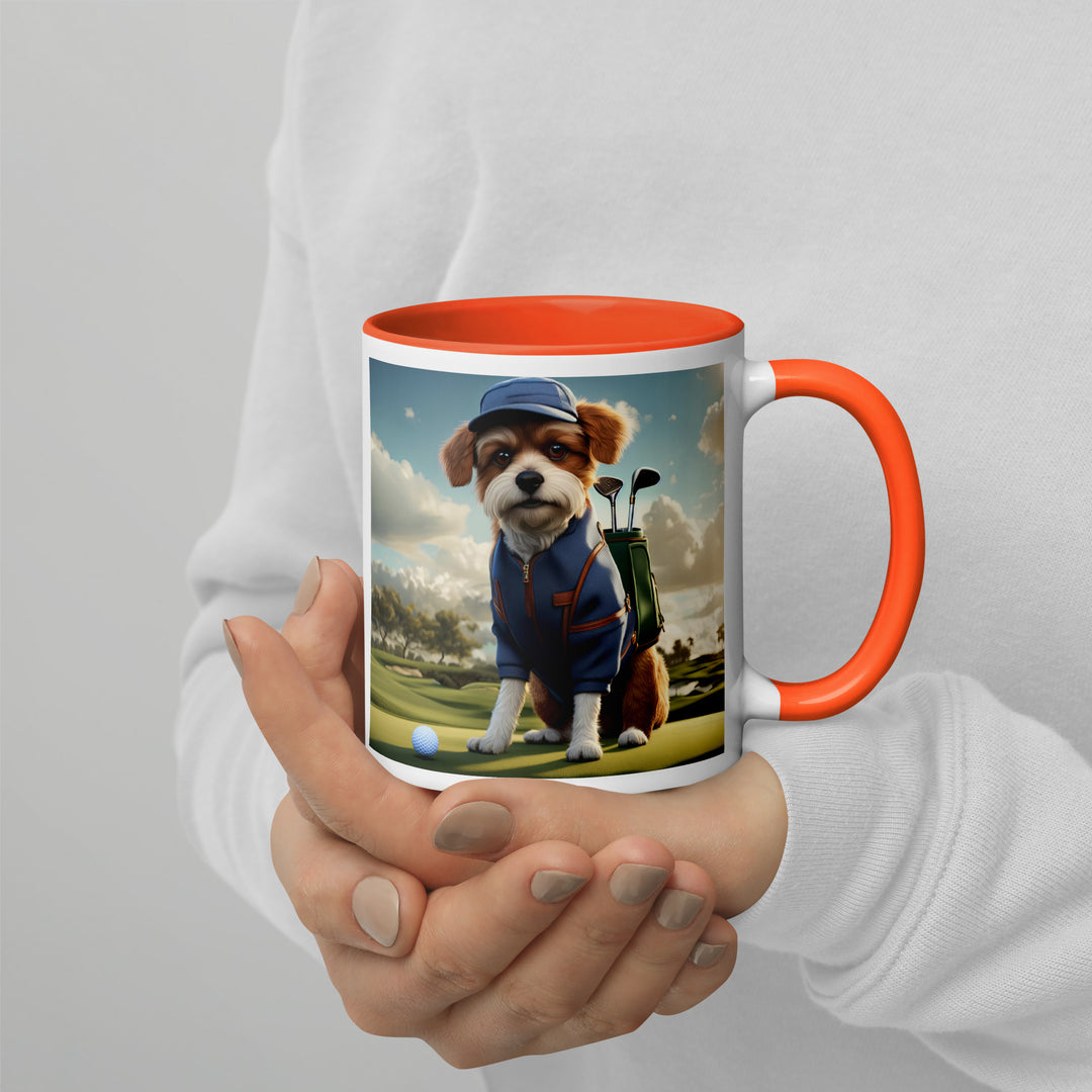 Pekapoo Golfer- Mug with Color Inside v10