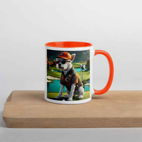 Pekapoo Golfer- Mug with Color Inside v13