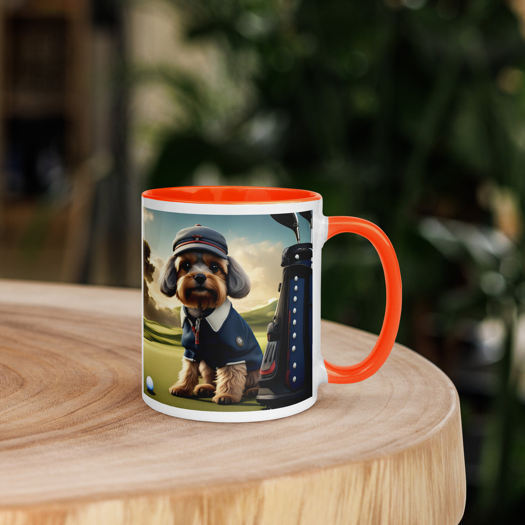 Pekapoo Golfer- Mug with Color Inside v6