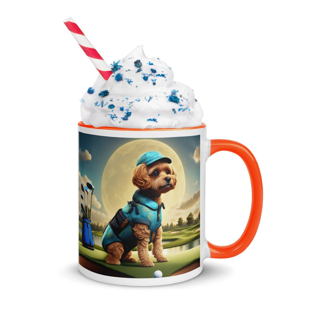 Pekapoo Golfer- Mug with Color Inside v9