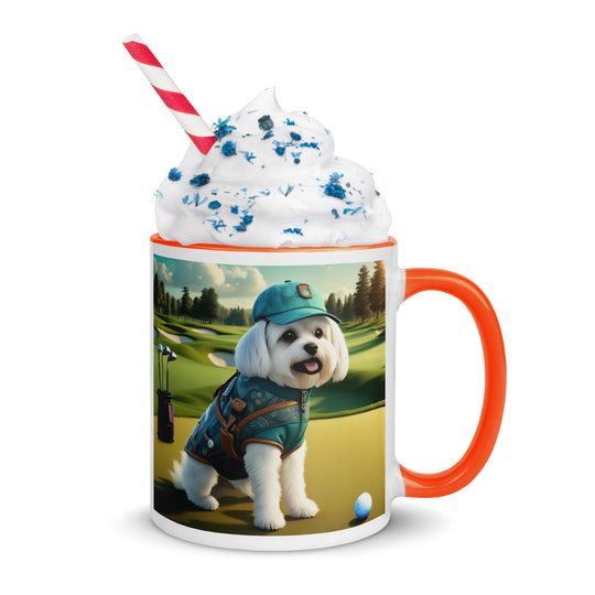 Pekapoo Golfer- Mug with Color Inside v11