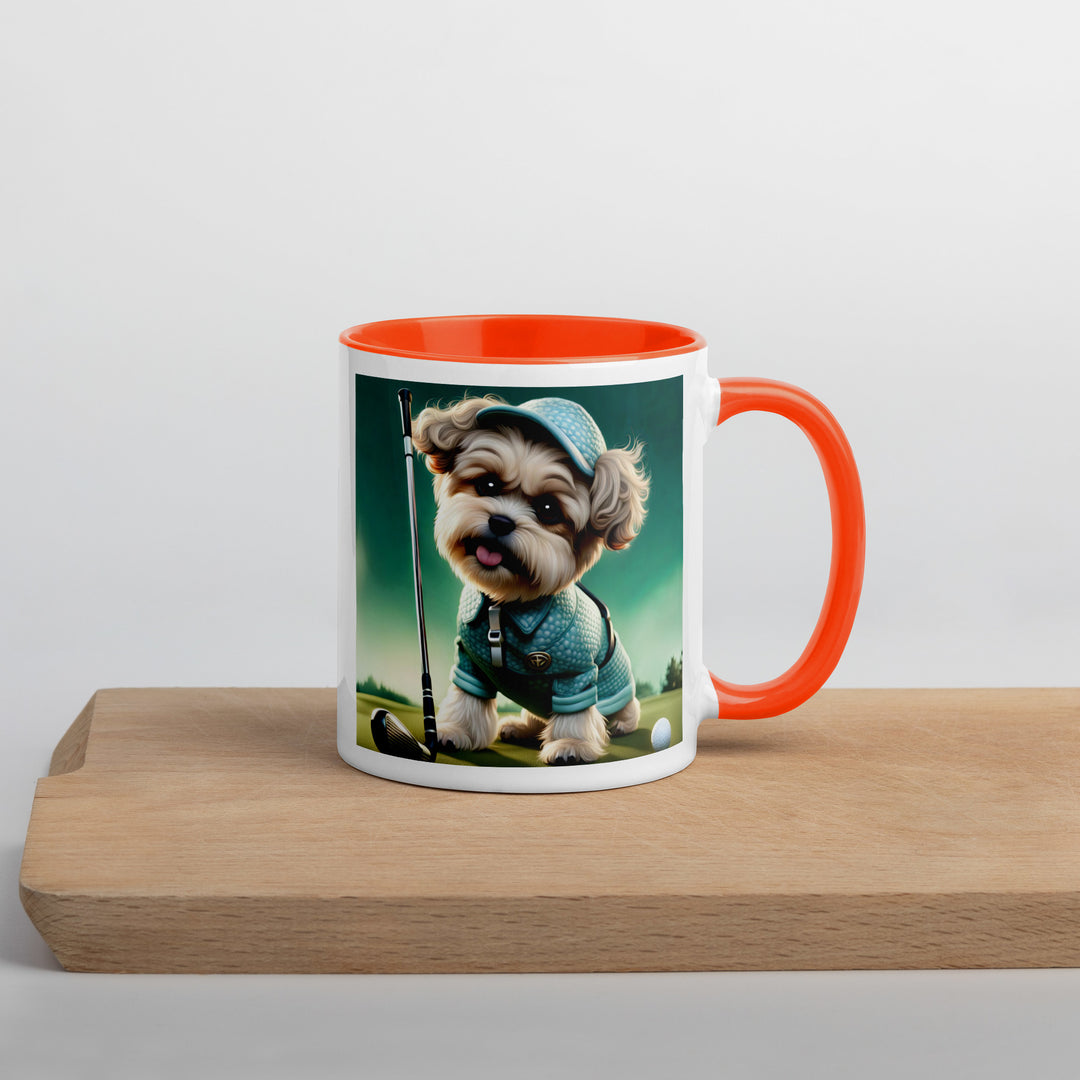 Shih-Poo Golfer- Mug with Color Inside