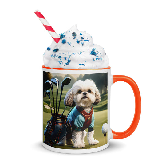 Shih-Poo Golfer- Mug with Color Inside v2