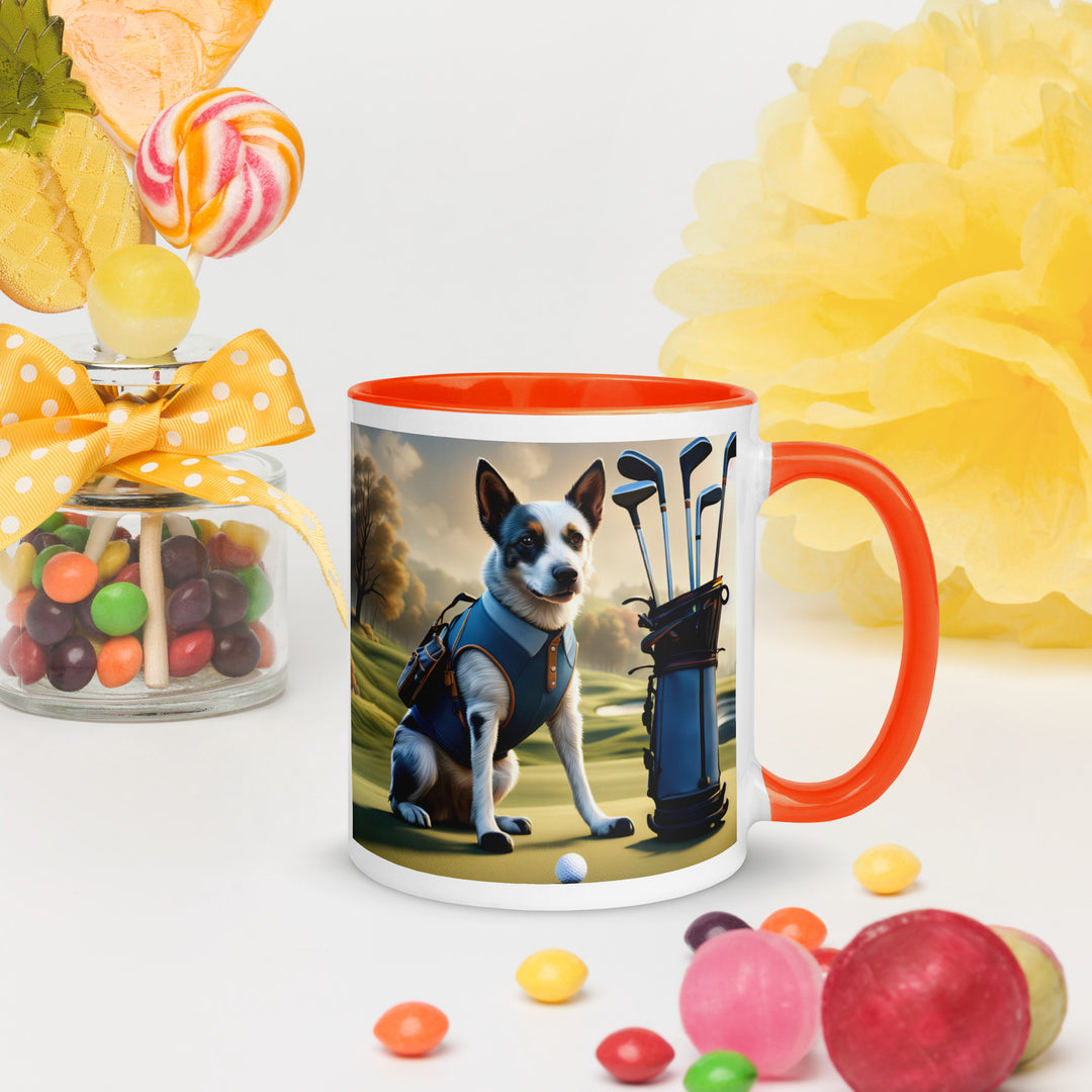 Texas Heeler Golfer- Mug with Color Inside v7