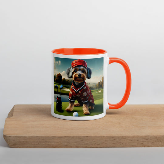 Yorkipoo Golfer- Mug with Color Inside v2