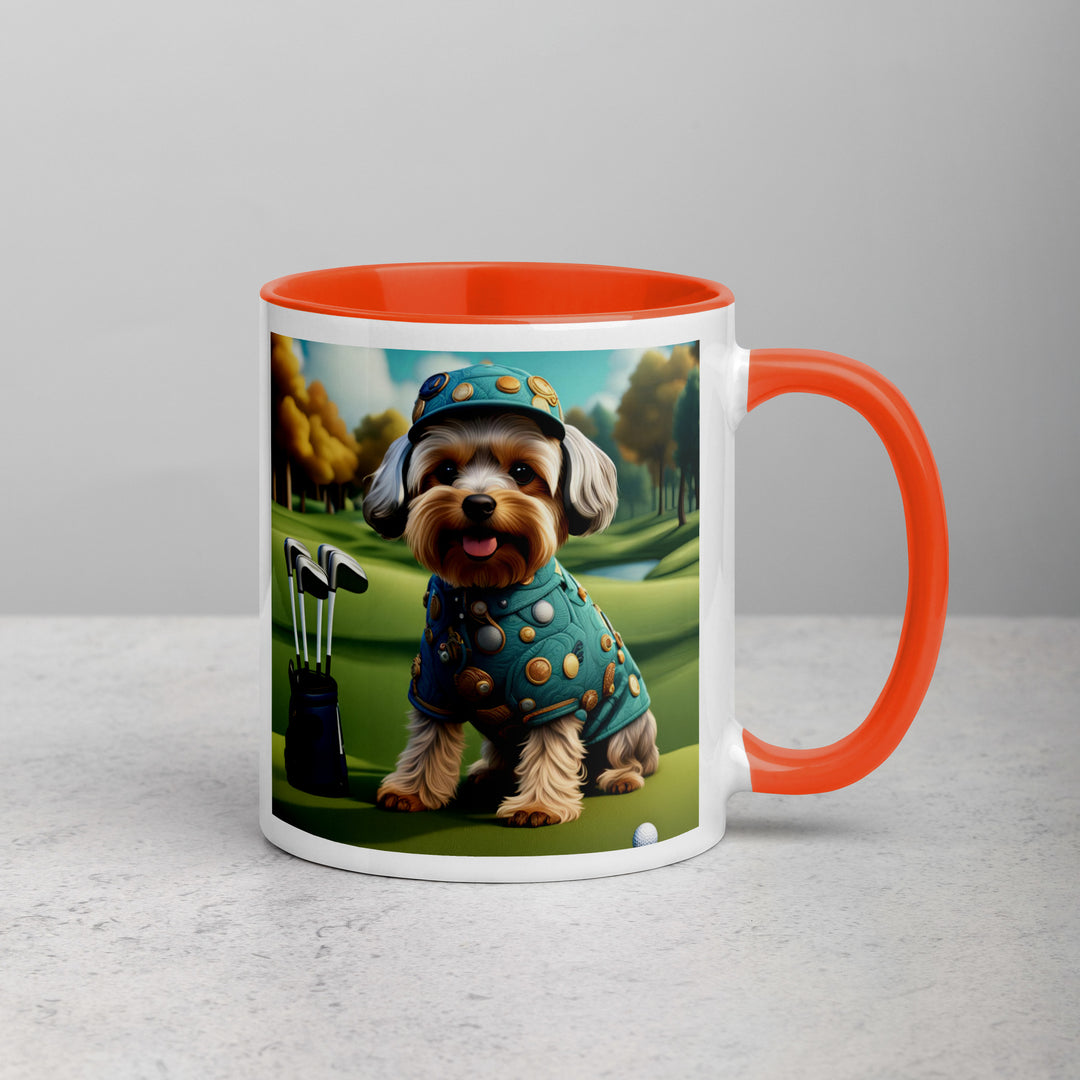 Yorkipoo Golfer- Mug with Color Inside v3