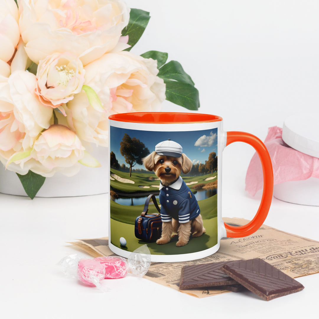 Yorkipoo Golfer- Mug with Color Inside v6