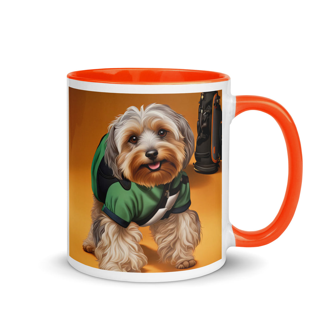 Yorkipoo Golfer- Mug with Color Inside v11