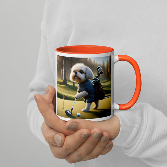 Pugapoo Golfer- Mug with Color Inside v3