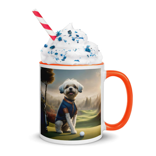 Pugapoo Golfer- Mug with Color Inside v7