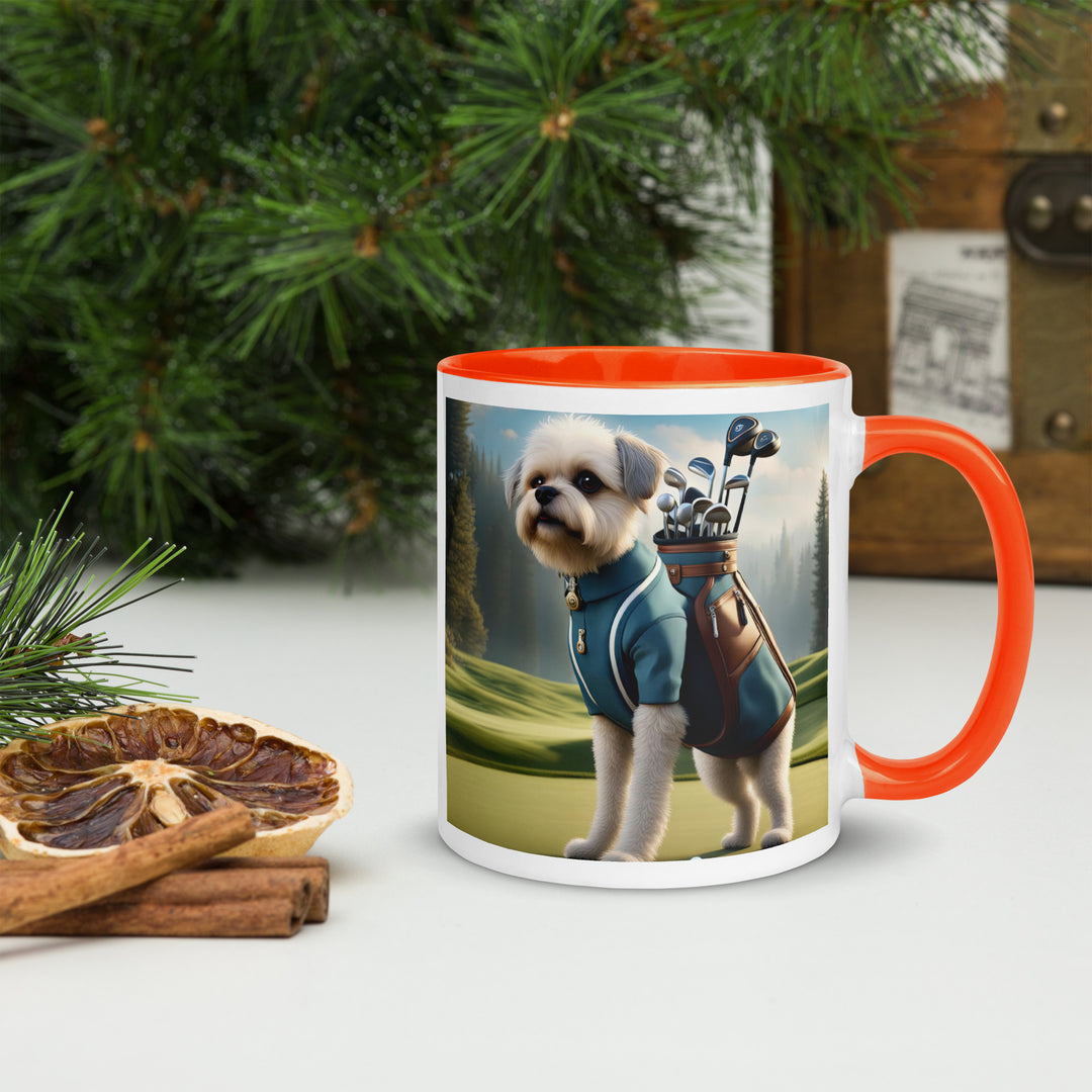 Pugapoo Golfer- Mug with Color Inside v9