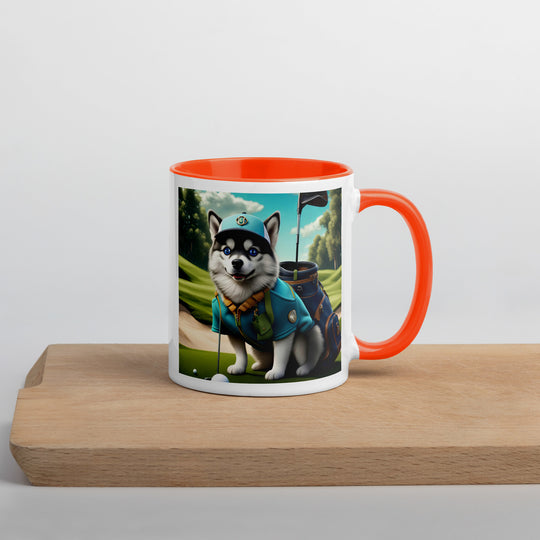 Pomsky Golfer- Mug with Color Inside