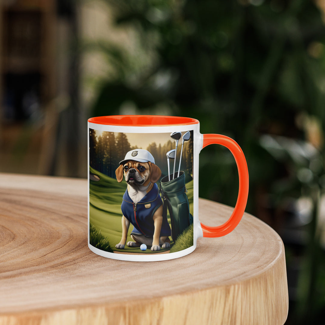 Puggle Golfer- Mug with Color Inside