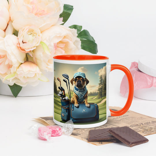 Puggle Golfer- Mug with Color Inside v2