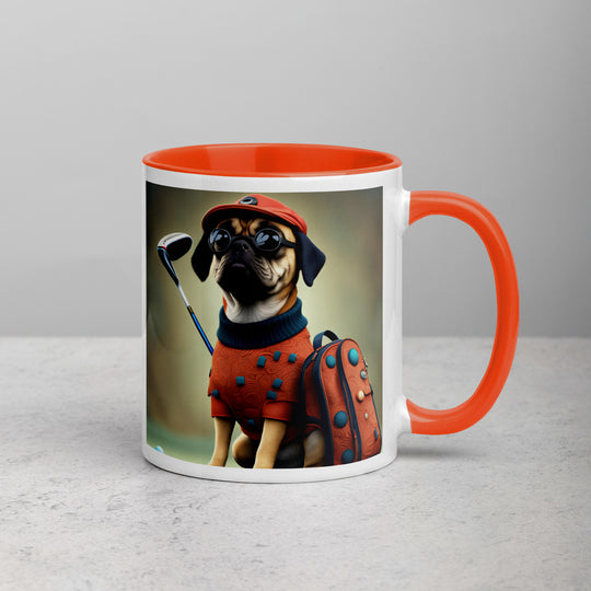 Puggle Golfer- Mug with Color Inside v4