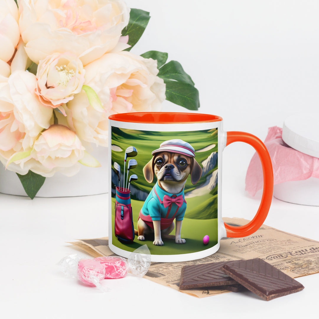 Puggle Golfer- Mug with Color Inside v10