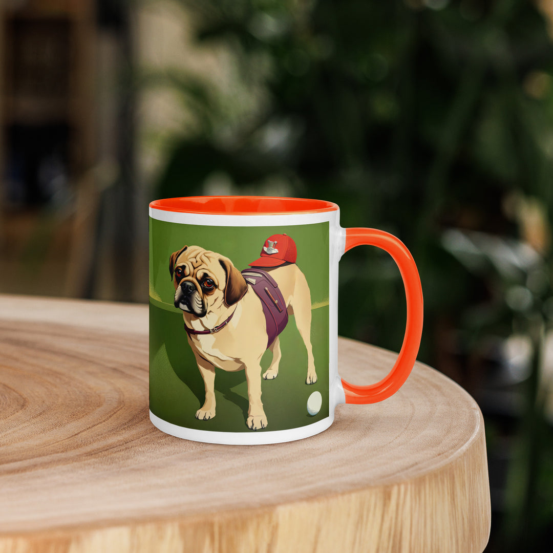 Puggle Golfer- Mug with Color Inside v11