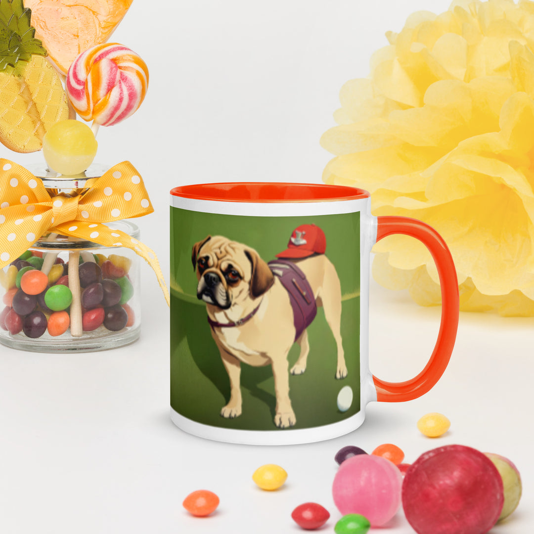 Puggle Golfer- Mug with Color Inside v12