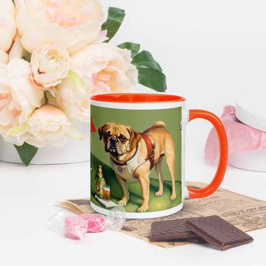 Puggle Golfer- Mug with Color Inside v15