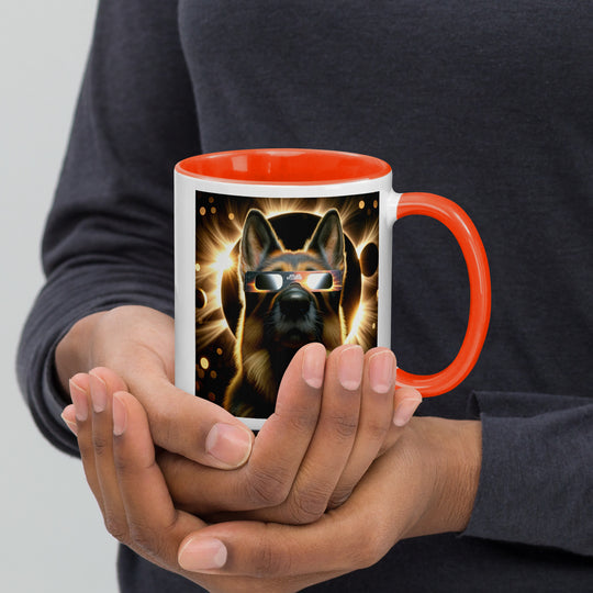 German Shepherd Eclipse- Mug with Color Inside v2