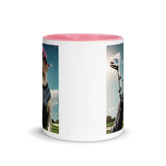 Mug with Color Inside-Labrador Retriever Golfer V3