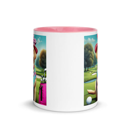 Mug with Color Inside-Labrador Retriever Golfer V6