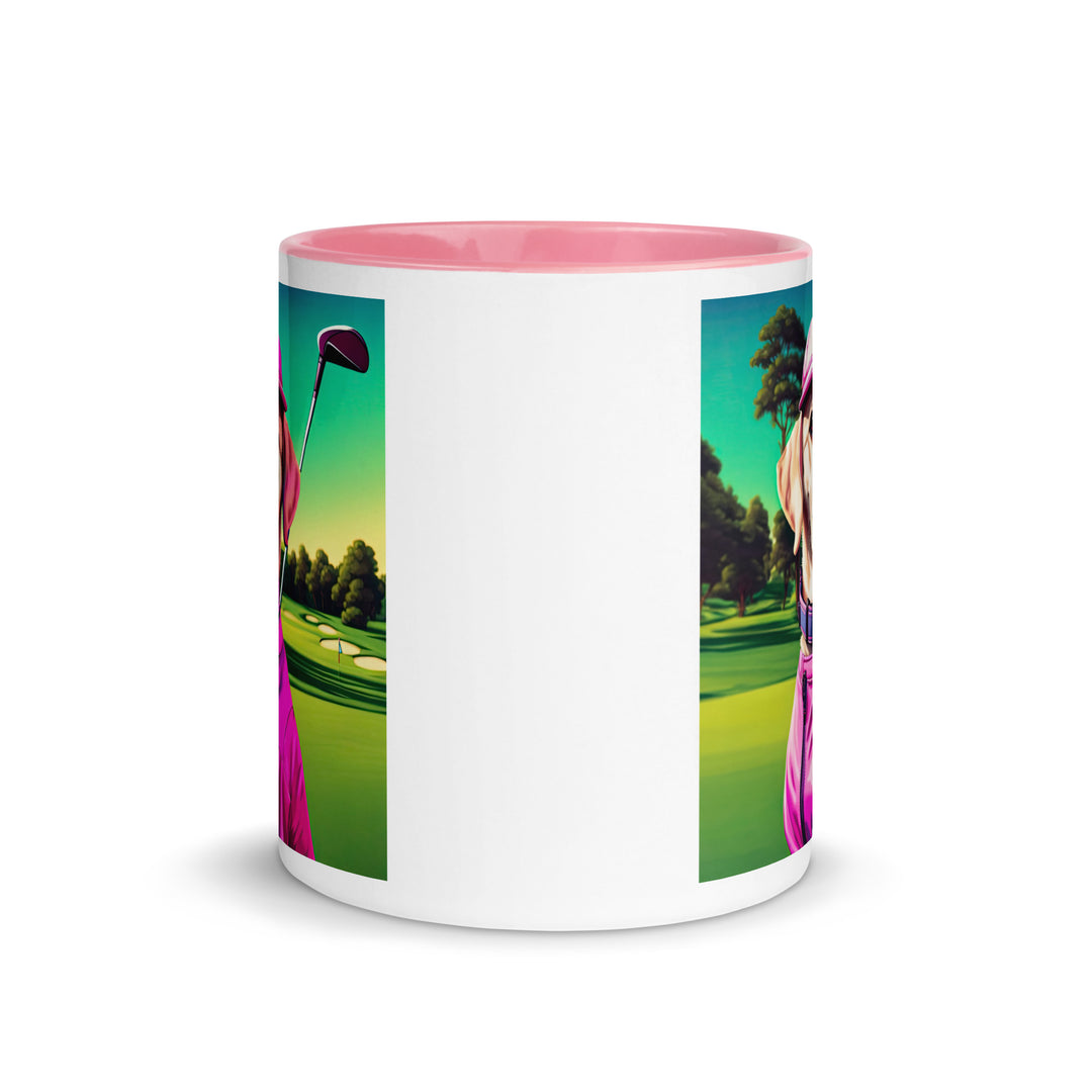 Mug with Color Inside-Labrador Retriever Golfer V14