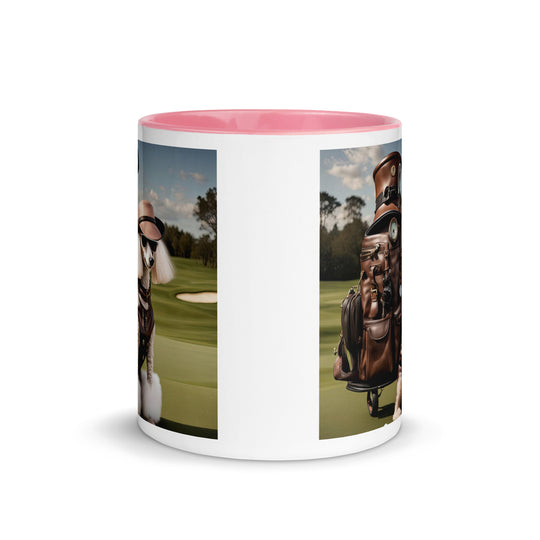 Poodle Golfer- Mug with Color Inside v6
