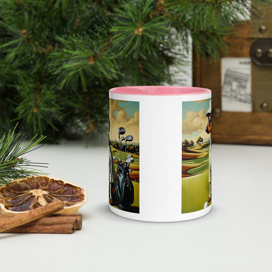 Dachshund Golfer- Mug with Color Inside v3