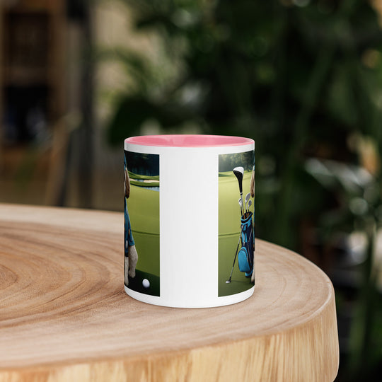 Cockapoo Golfer- Mug with Color Inside v4