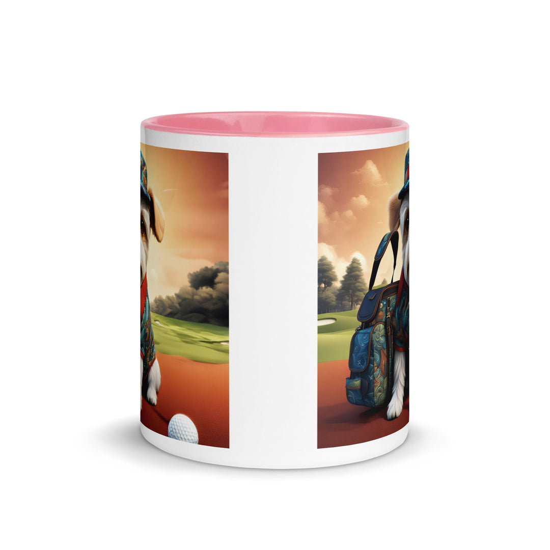 Pekapoo Golfer- Mug with Color Inside v5