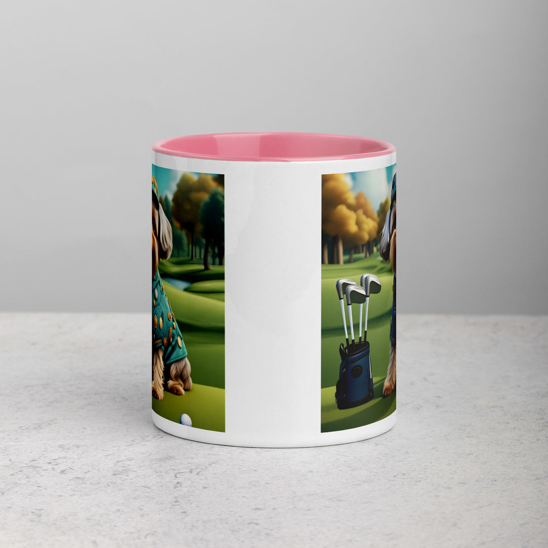 Yorkipoo Golfer- Mug with Color Inside v3