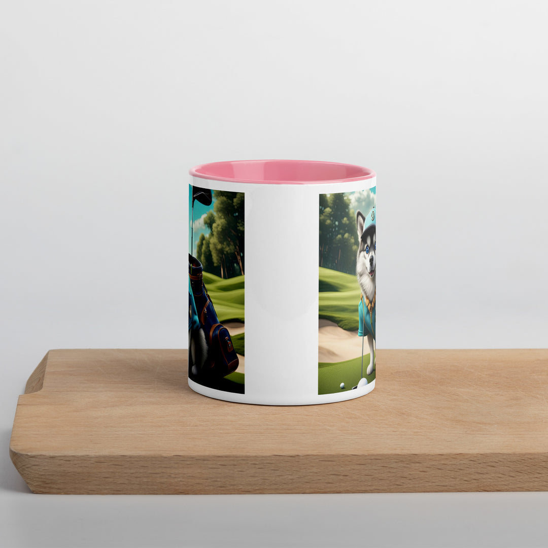 Pomsky Golfer- Mug with Color Inside