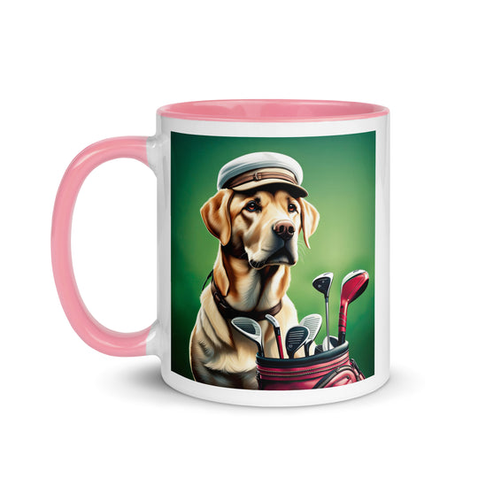 Mug with Color Inside-Labrador Retriever Golfer V2