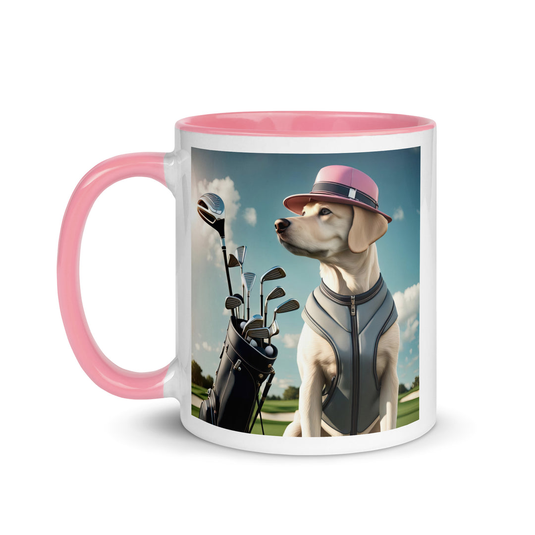 Mug with Color Inside-Labrador Retriever Golfer V3