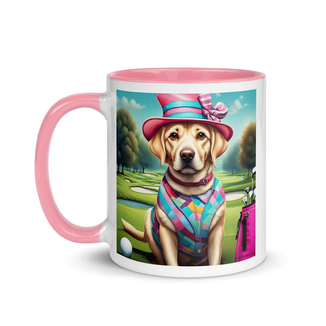 Mug with Color Inside-Labrador Retriever Golfer V6